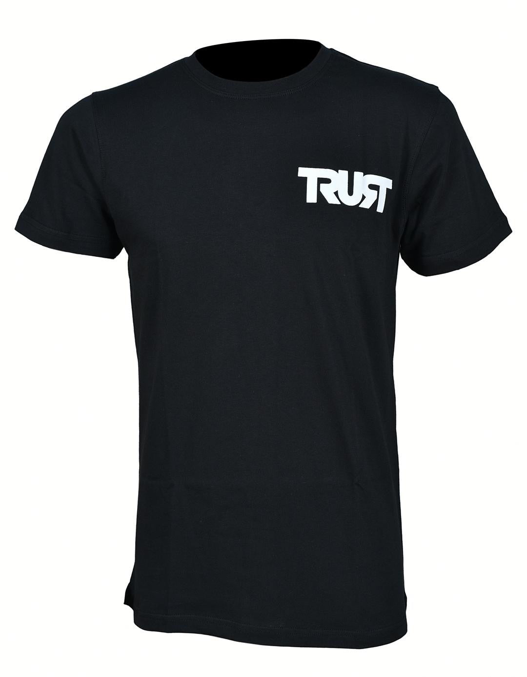 Black T shirts with small TRUST logo
