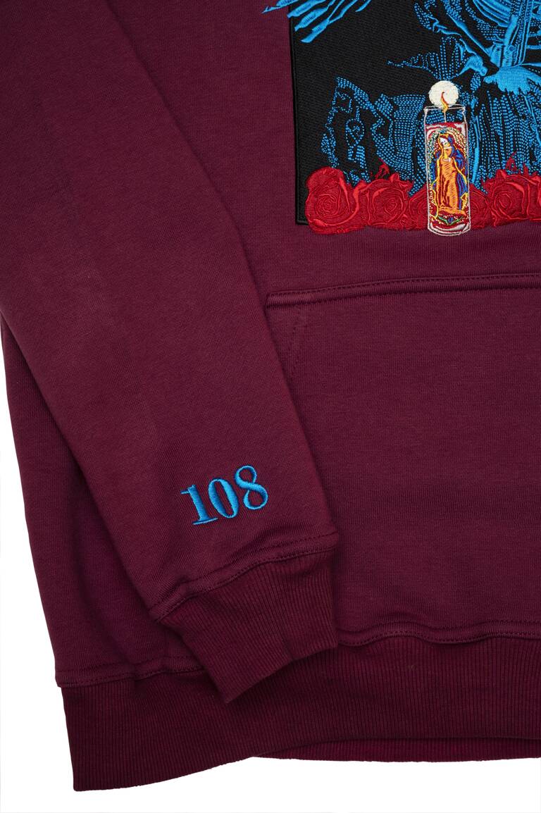 38 Spesh x El Camino Martyr's Prayer Luxury Embroidered Hoodie - Maroon