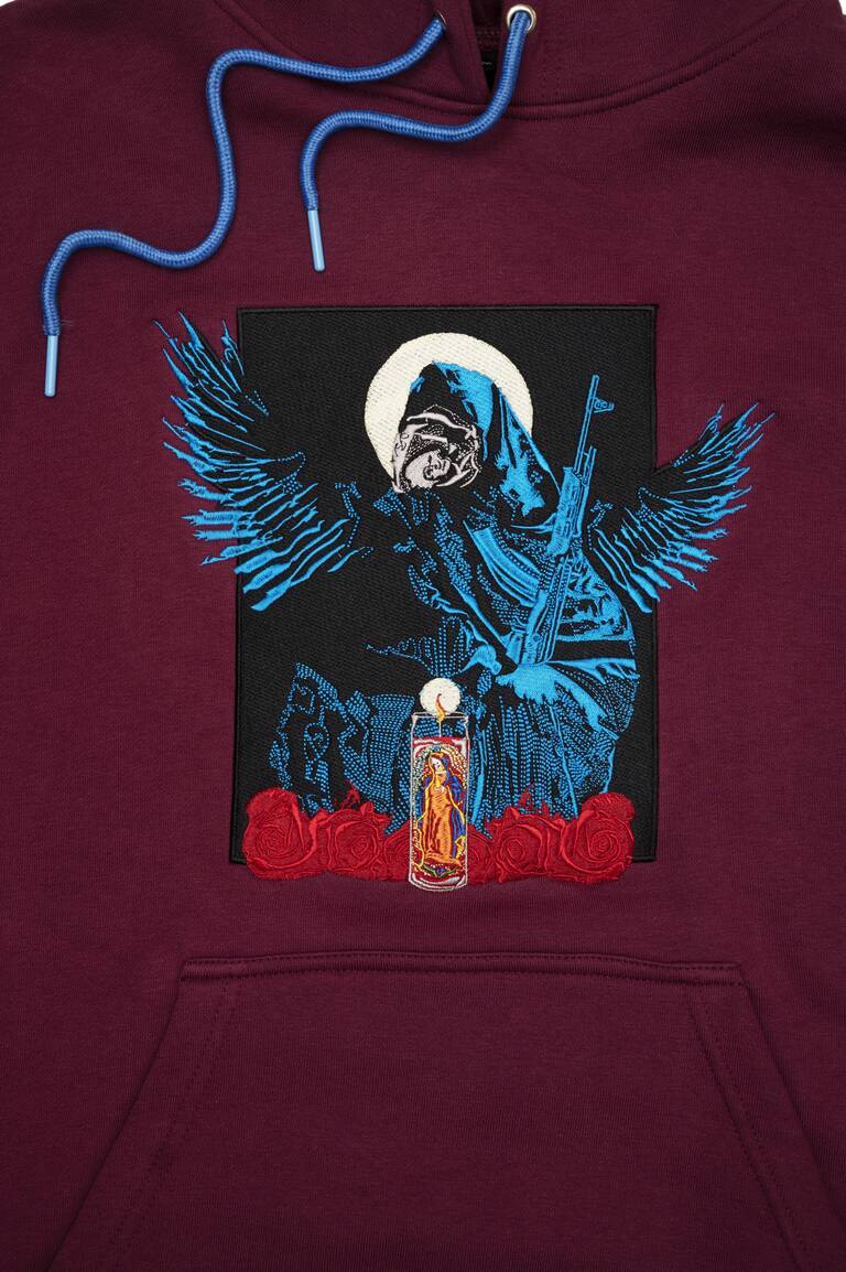 38 Spesh x El Camino Martyr's Prayer Luxury Embroidered Hoodie - Maroon