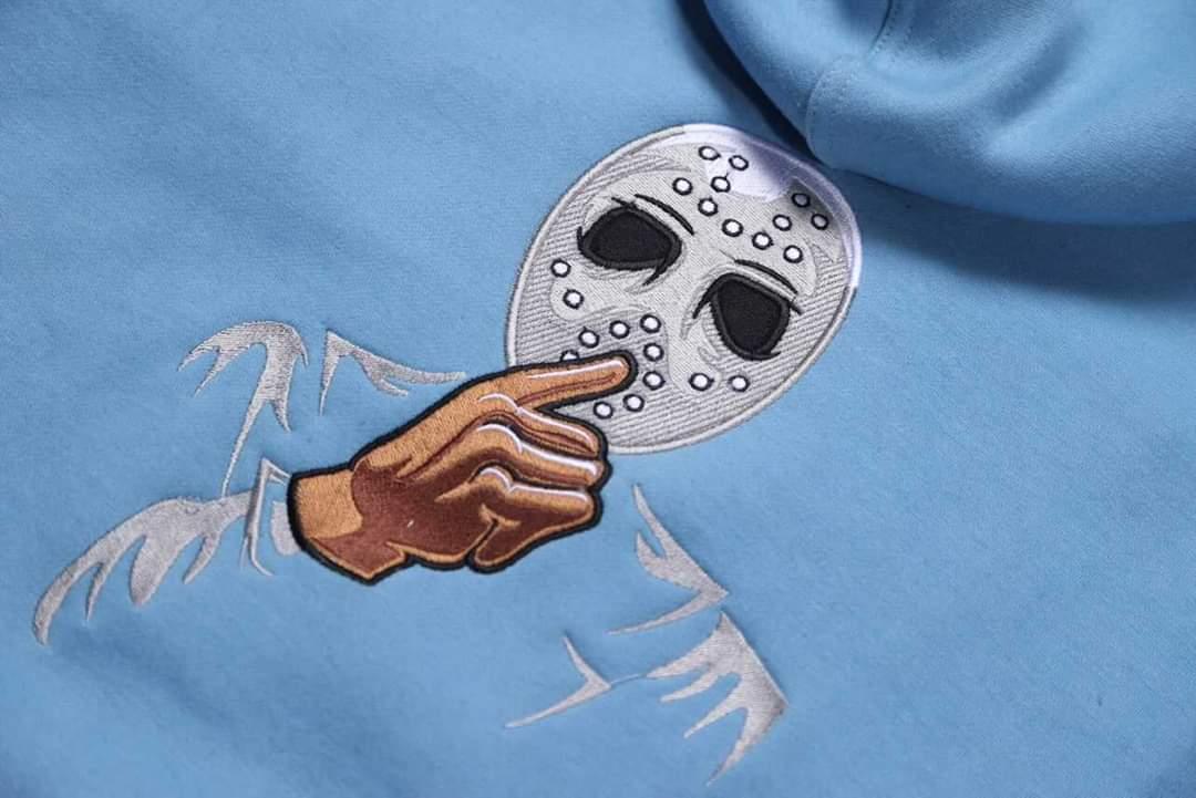 TRUST x C.H.A.O.S. Luxury Cotton Blend Limited Edition Custom Embroidered Hoodie - Carolina Blue
