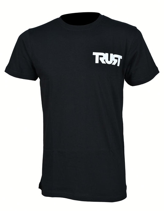 Black T shirts with small TRUST logo